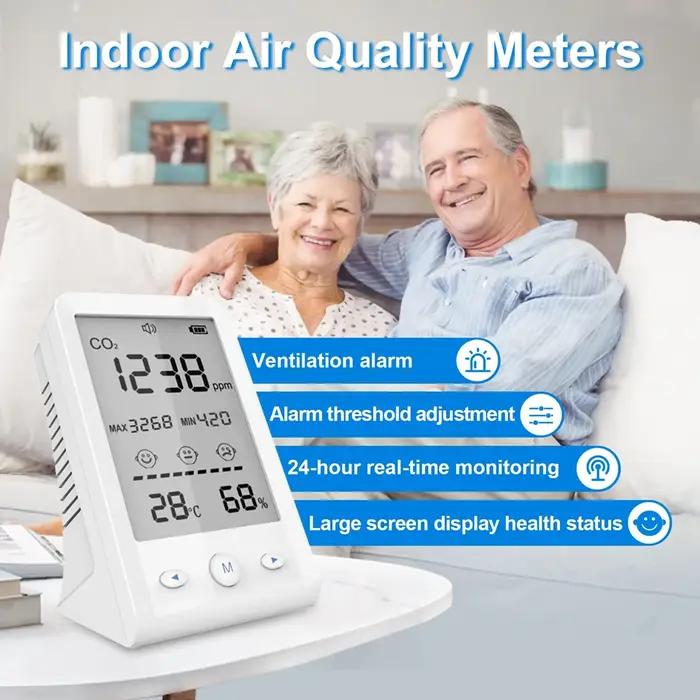 NDIR Co2 mètre alarme température humidité détecteur 3 en 1 moniteur de qualité de l'air analyseur d