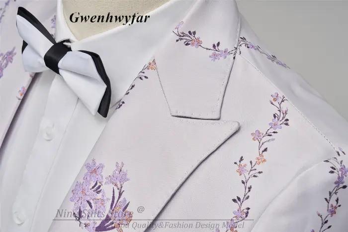 Costume Homme G&N Nouvelle Série 2026 – Blazer et Smoking 3 Pièces à Motif Floral Lilas Magnifique –