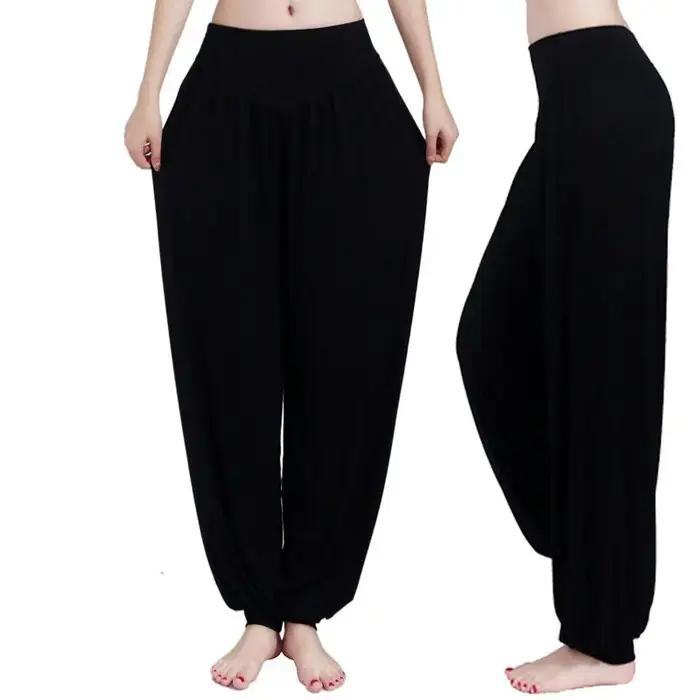 Pantalons de danse femme pieds amples justaucorps jambes larges yoga latin maison modal