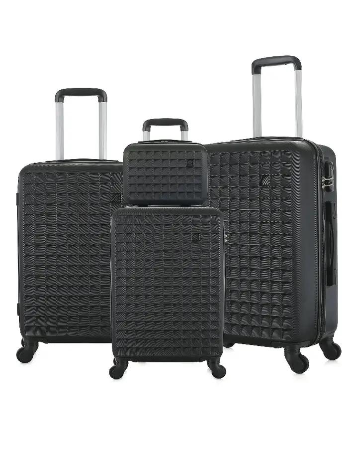 Ensembles de bagages à roulettes rigide ABS 4 pièces (18/23/27 pouces + étui à cosmétiques 13 pouces