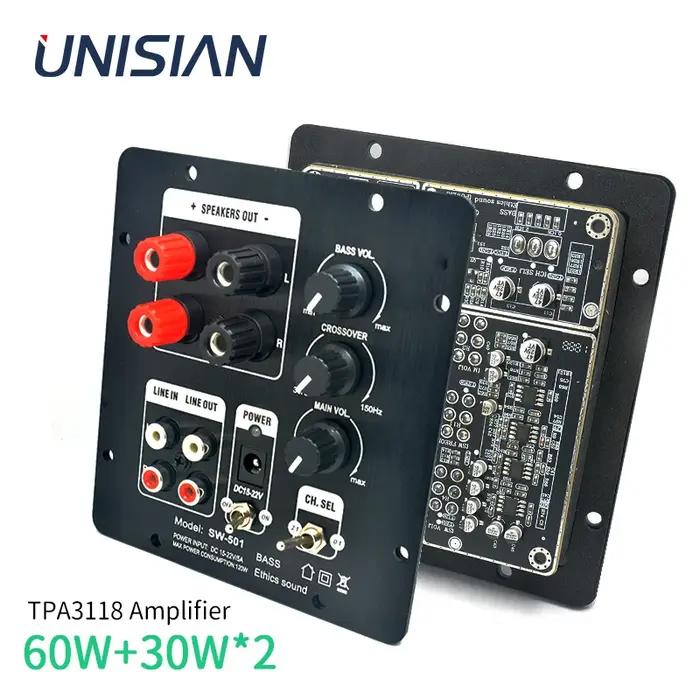 UNISIAN-Amplificateur audio 60W + 30W + 30W TPA3118, 2.1 canaux, caisson de basses numérique, amplif