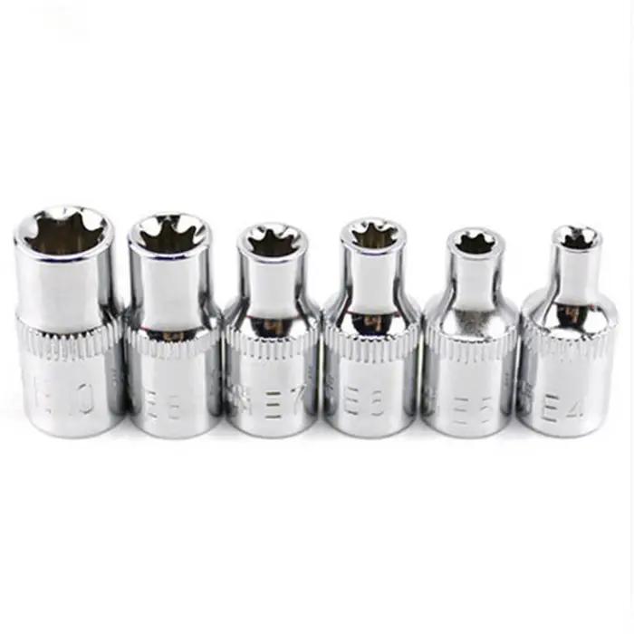 Jeu de douilles à cliquet 1/4 ", clé dynamométrique Torx Star, adaptateur de douille femelle, pilote