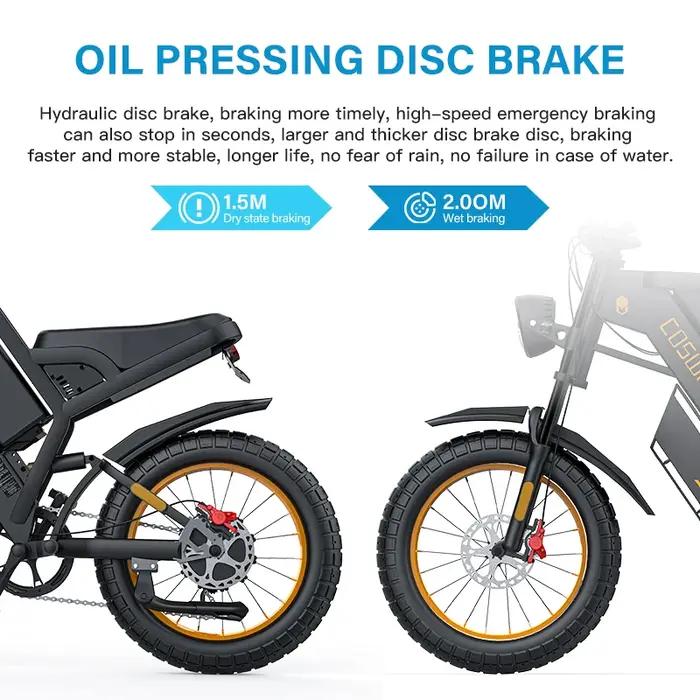 Vélo électrique avec gros pneus de 20 pouces, 2000W, 48V, 25Ah, D343