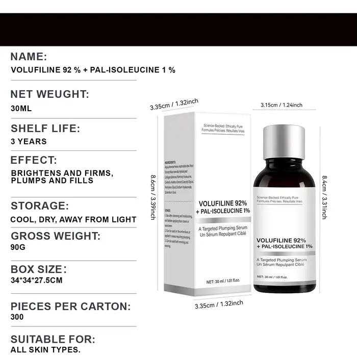 3Pcs Volufiline 92% + Pal-Lsoleucine 1% Niaciamide Essence pour le visage, soin hydratant, éclaircis