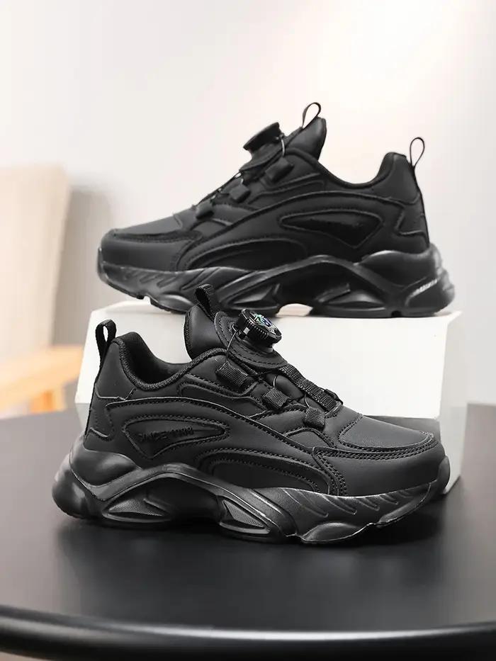 🔥 Sneakers pour enfants entièrement noires avec boucle rotative | Très facile à mettre et à enle