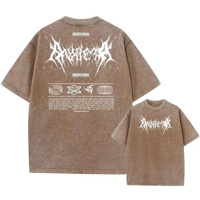 Y2k T-shirt délavé à l'acide femmes Vintage coton T-shirts Harajuku gothique Streetwear doux T-shirt
