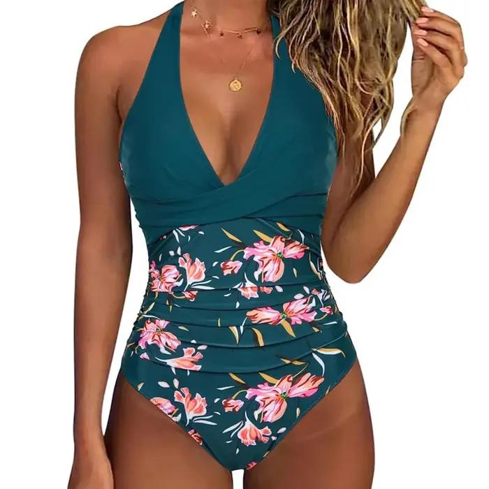 Été Sexy maillots de bain une pièce femmes fermé maillots de bain Push Up vêtements de natation body