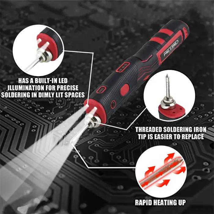FrogBro – Kit de fer à souder sans fil, batterie Rechargeable 2500mAh, stylo à souder professionnel