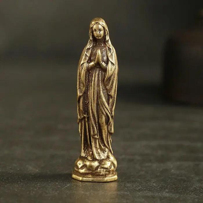 Figurines Vintage en cuivre pur, pendentifs de la vierge marie, en laiton, sainte mère, Religion, fo