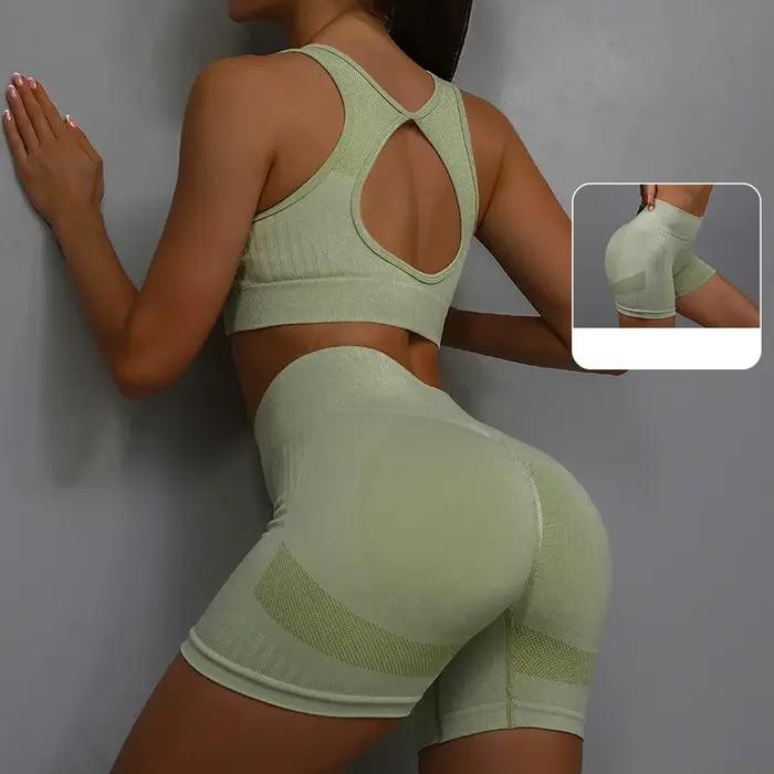 2 pièces costume de Yoga sous-vêtements de sport de Yoga costume de Fitness pour femmes gilet de cou