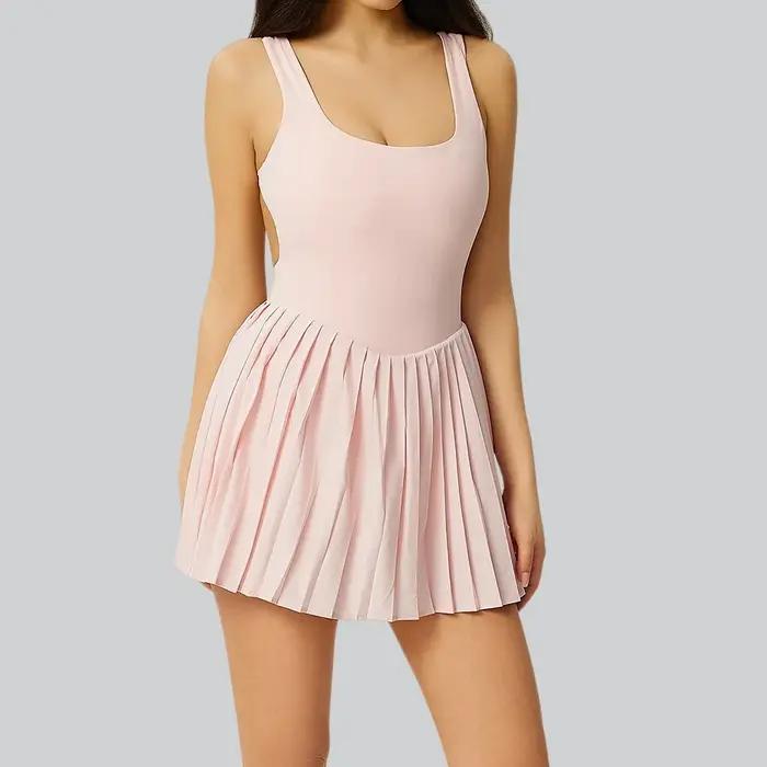 Combinaison de yoga pour femme, ensemble short, body, survêtement, tenue de sport, combishort, jupe