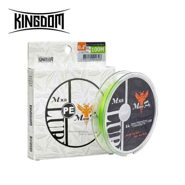 Kingdom Micro Fly 100M 150M tresse PE ligne de pêche 4 brins 0.2 # /0.4 # /0.6 # Distance de coulée lointaine de 9 à 1