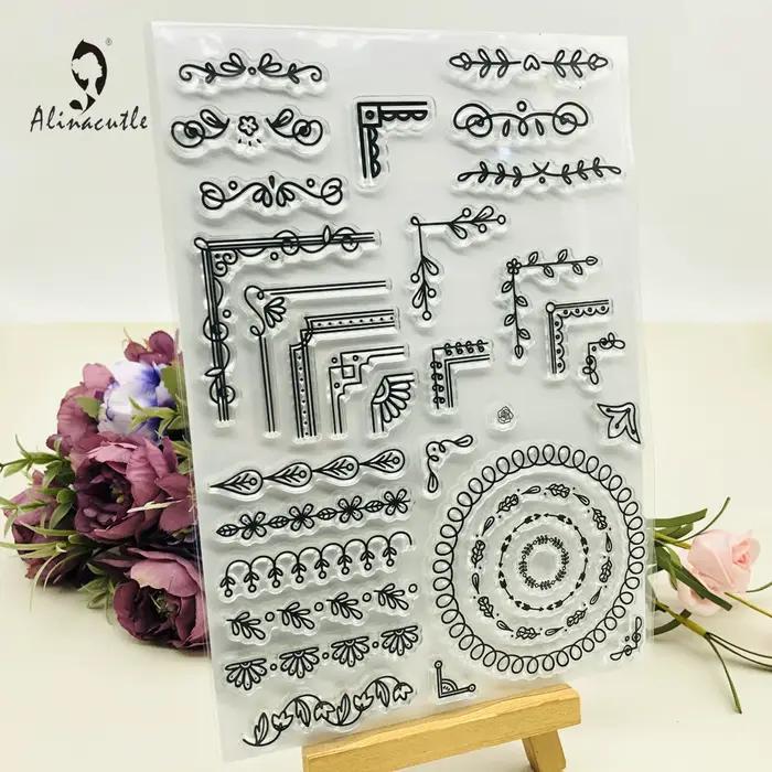Alinacutle timbres clairs feuille fleur bordure coin Scrapbooking carte Album papier artisanat roule