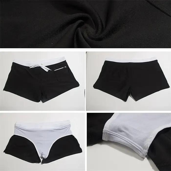 Maillot de bain homme poche zippée - Short bain été séchage rapide respirant doublure