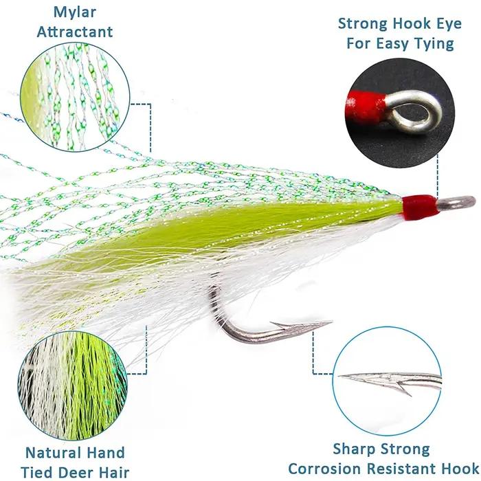 8 pièces/4 pièces Bucktail Teasers crochet de pêche leurres de pêche en eau salée plate-forme en aci