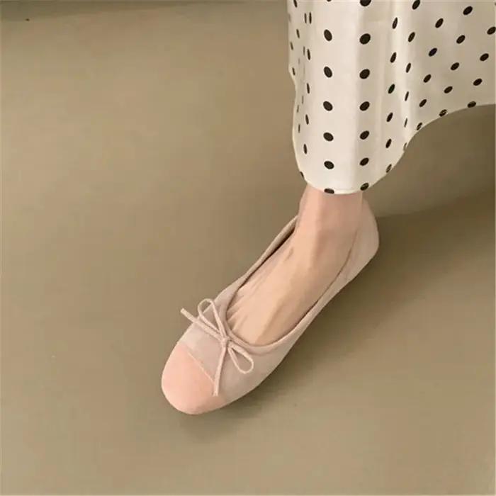 Bailamos 2026 – Nouvelles Ballerines Décontractées pour Femmes en Velours Doux, Élégantes, à Bout Ro