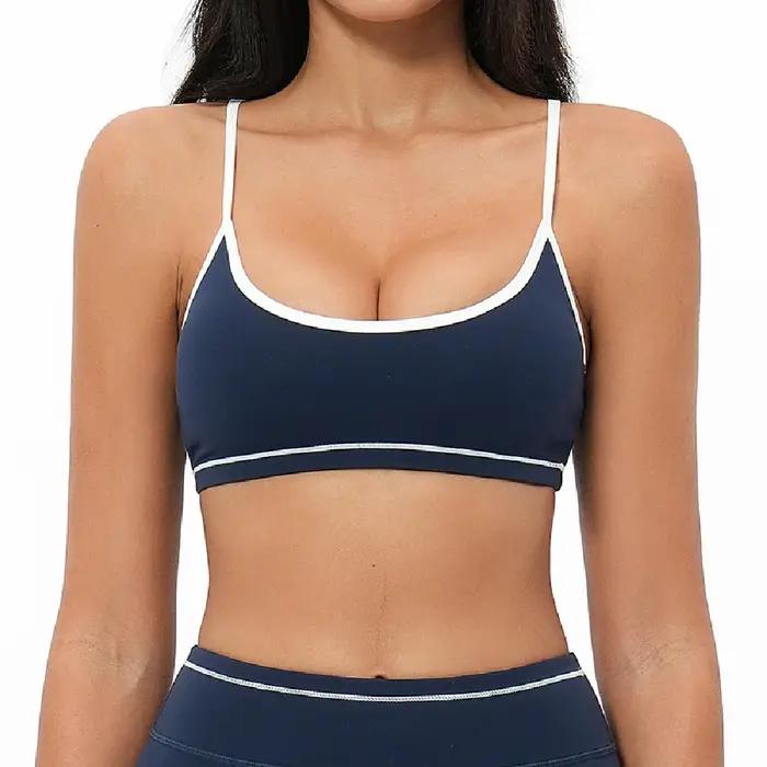 Soutien-gorge de yoga sexy bicolore pour femme, antichoc, à séchage rapide, pour le fitness et l'ent