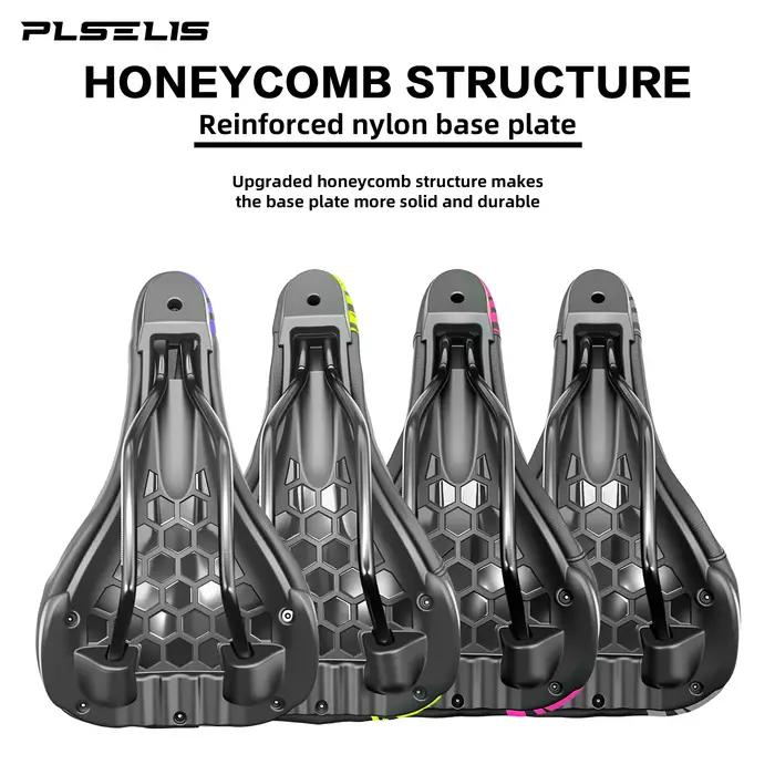 Selle de vélo de montagne en cuir PU et nylon pour randonnées et courses, absorption des chocs, confort et durabilité pour cyclistes passionnés