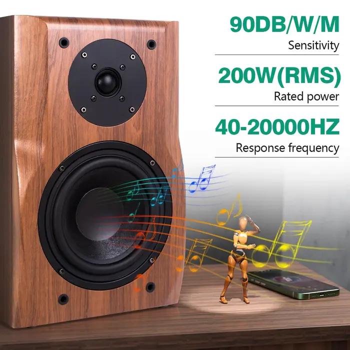 Haut-parleur d'étagère de 6.5 pouces, HIFI 20 ~ 200W, passif en bois, moniteur Audio 4Ohm, lecteur d