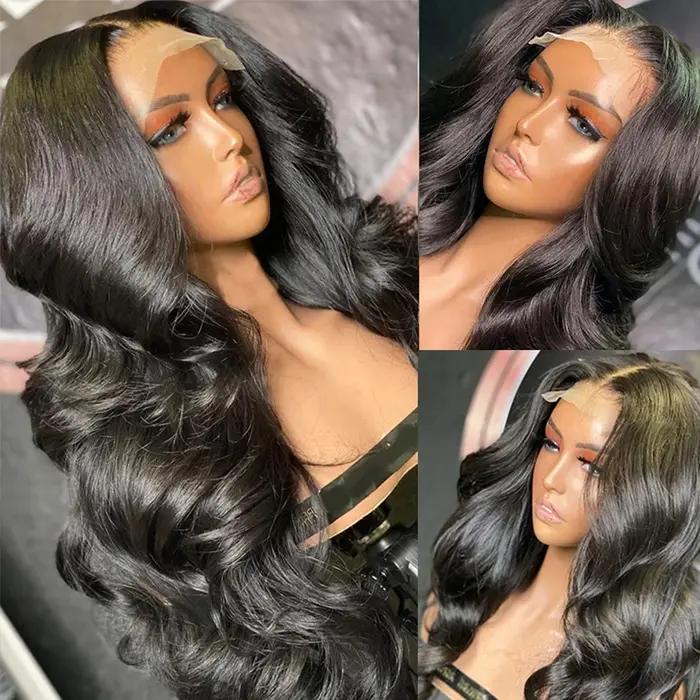 Perruque Lace Front Wig 360 naturelle Body Wave, cheveux humains, pre-plucked, bling, 4x4, 13x4, 32/