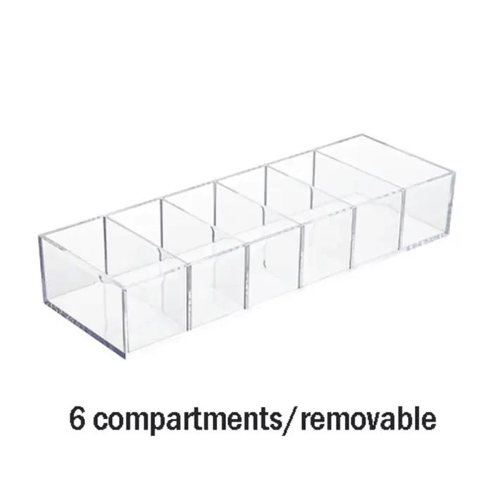 Boîte de rangement transparente en acrylique pour cosmétiques, porte-maquillage, organisateur de maq