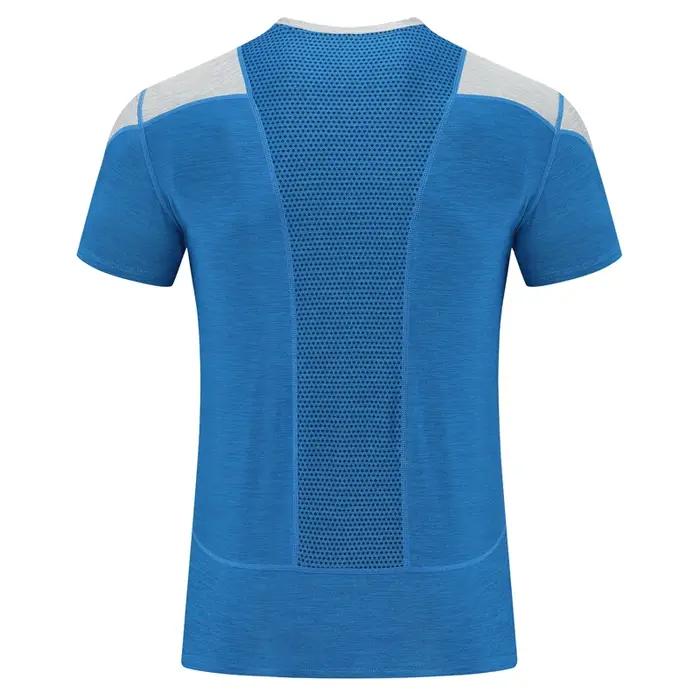 T-shirt à manches courtes pour hommes, haut d'exercice, Patchwork, entraînement, course, musculation
