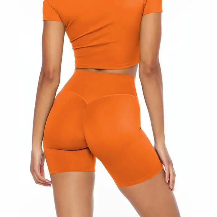 SHINBENE-Short de fitness taille haute pour femme, Hi Cloud Sculpt Peach, Solid Document Yoga Fitnes
