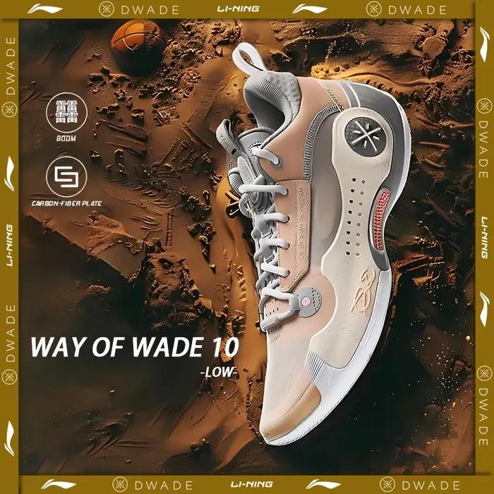 Li-Ning WAY OF WADE 10 LOW Chaussures de basket-ball professionnelles pour hommes, plaque en carbone
