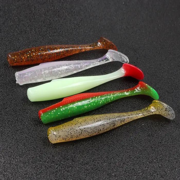 TEUKIM 6 pièces TPR doux ver Shad 80mm 4.8g roche Shiner leurres de pêche mer appât flottant doux le