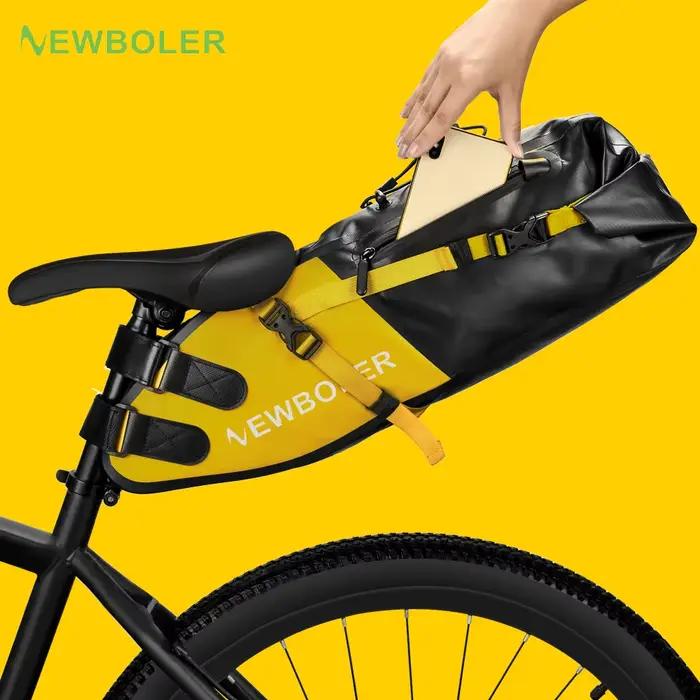 NEWBOLER sac de vélo étanche 13L grande capacité sac de selle de vélo cyclisme pliable queue arrière