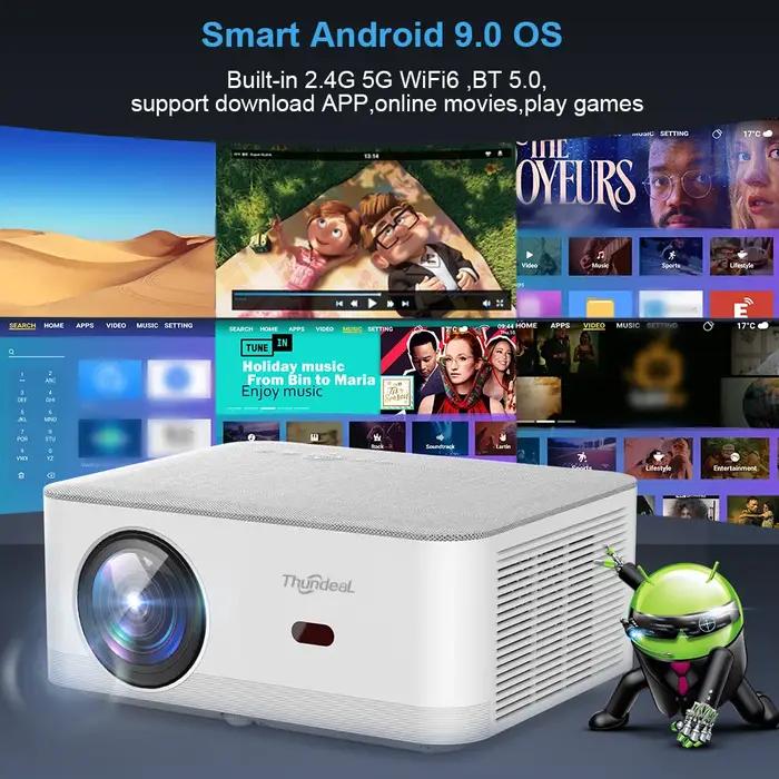 Mini projecteur portable ThundeaL TD92 Pro FHD 1080P Full HD Beam 4K Vidéo WiFi Projecteur Android T