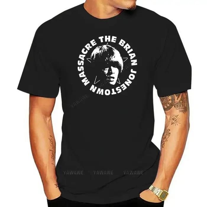 T-shirt Brian Jonestown Massacre en coton noir pour homme design exclusif logo tour occasionnels rock concerts