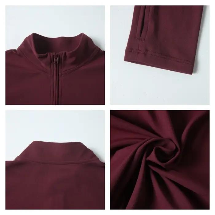 Hearuisavy – Nouveaux hauts de sport d'été à demi-zip et col montant, séchage rapide, pour yoga, fit