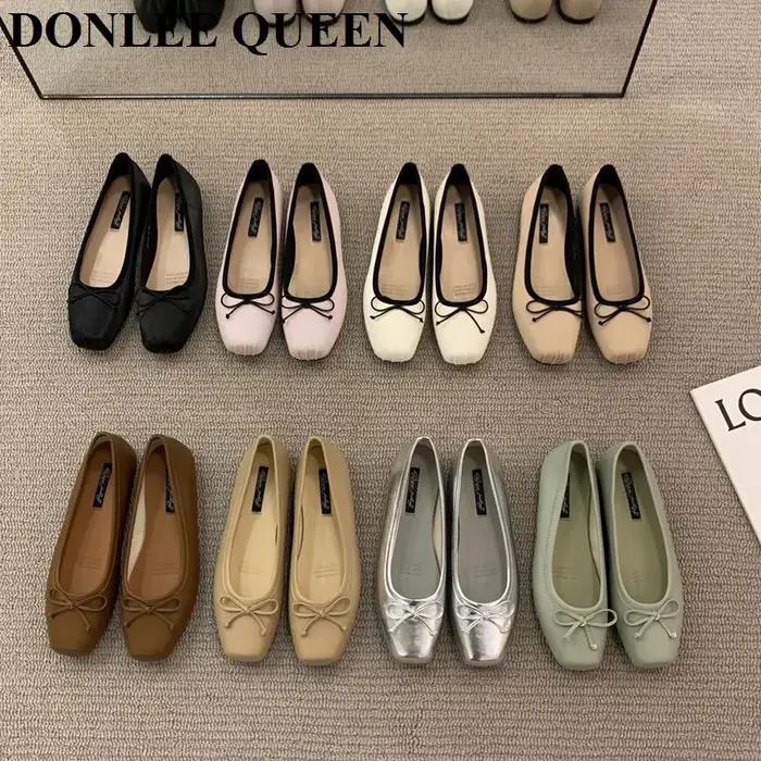 Mocassin de Ballet Plissé avec Nministériels d pour Femme, Chaussures de Ballerine Plates, Mocassin