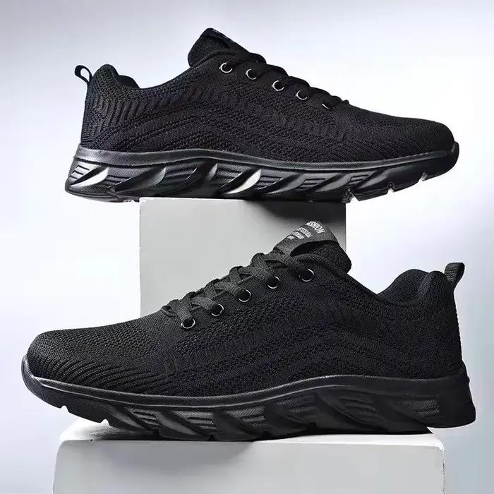 Chaussures de sport en maille respirante à lacets pour hommes, baskets décontractées, course à pied,
