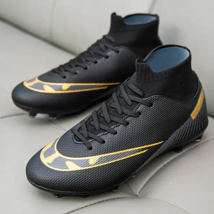 Chaussures de football montantes premium FG longues goujons et goujons courts TF, adaptées aux homme