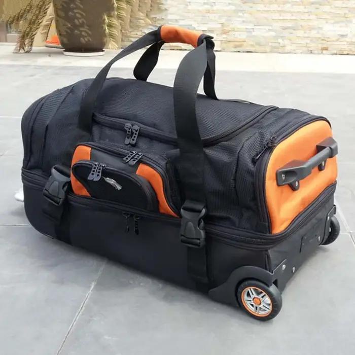 Sac à dos de football de grande capacité pour hommes et femmes, bagage à roulettes, sac de voyage, v