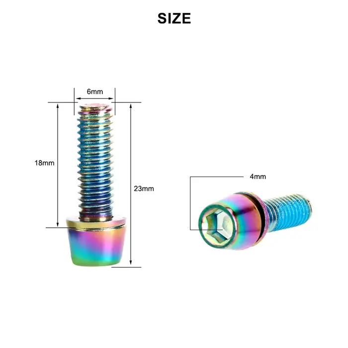 6 pièces étrier de frein à disque de vélo boulon pince vis fixes M6 * 18MM titane plaqué acier inoxy