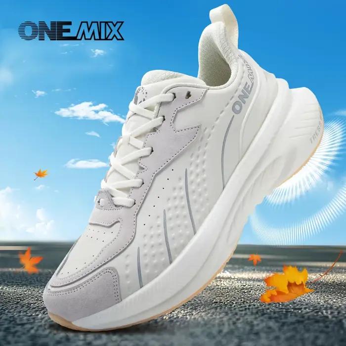 ONEMIX chaussures de course d'hiver pour hommes chaussures de Sport chaudes en cuir résistant à l'us