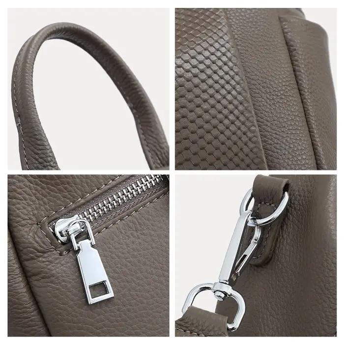 Zency-Sac à dos en cuir véritable pour femme, cartable Alligator Rivet, sac à dos initié par une fem