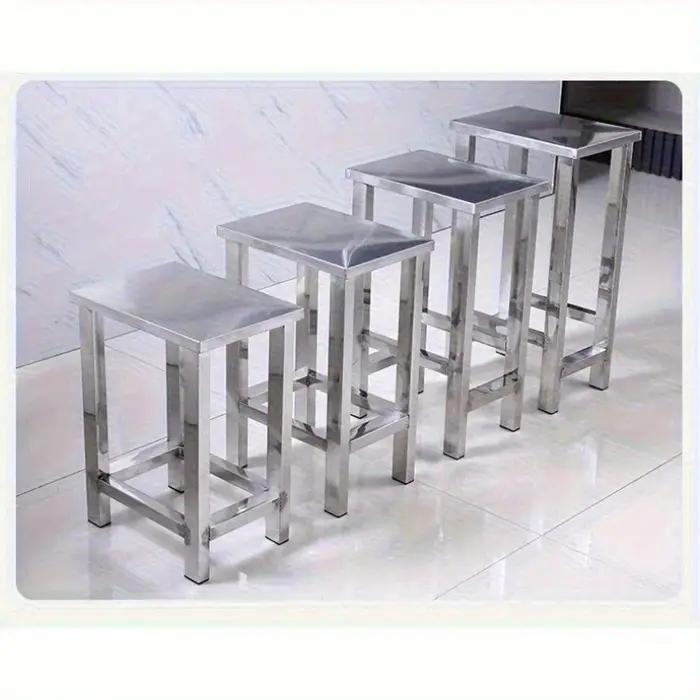 Tabouret carré en acier inoxydable, tabouret à langer pour chaussures de salle blanche, tabouret de