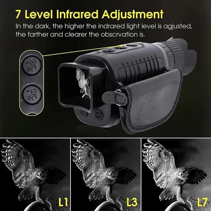 Appareil de vision nocturne monoculaire, caméra infrarouge HD 1080P, n'aime lumineux numérique 5X, t