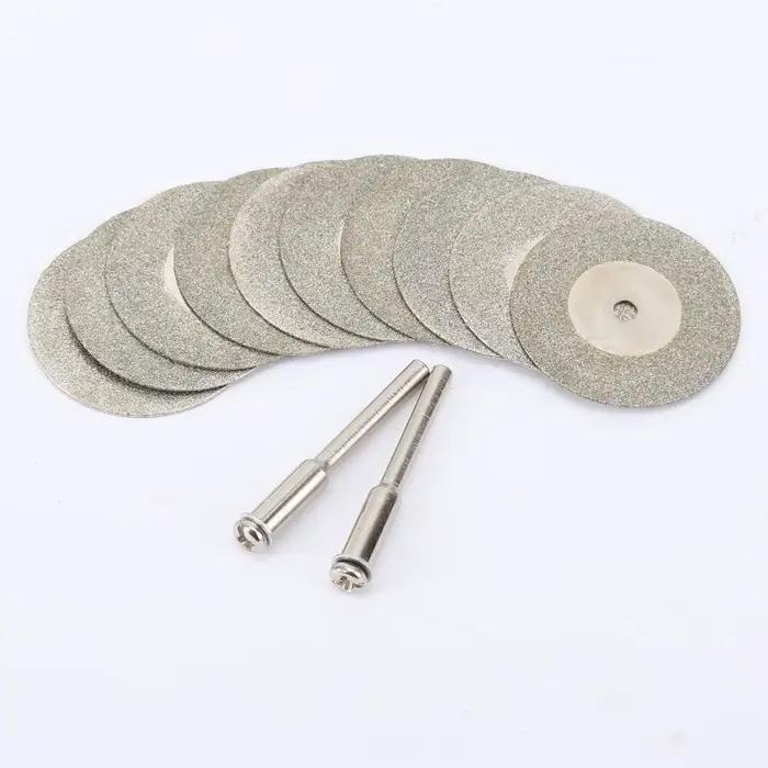Disques de coupe diamantés 30mm, Mini lame de scie coupée avec 2 pièces de connexion de tige de 3mm