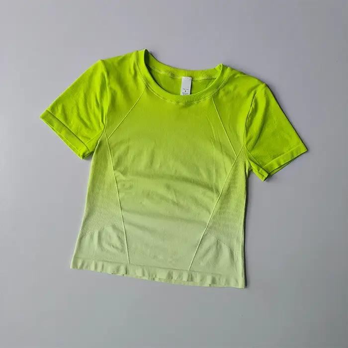 T-shirt sport femme manches courtes léger - Haut de yoga élastique pour fitness et fin d'été
