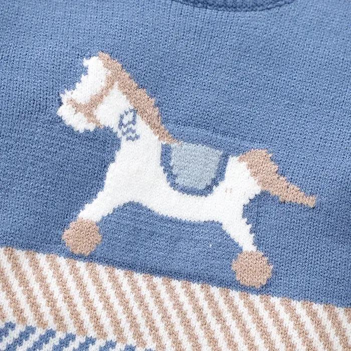 Barboteuse bleue en tricot à manches longues pour bébé, combinaisons pour nouveau-né garçon, combish