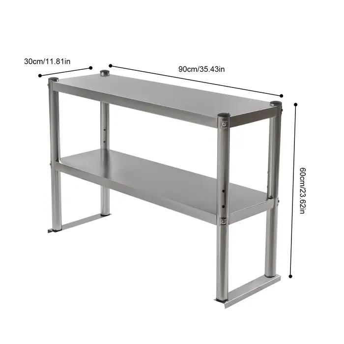 Brittop-Étagère réglable pour table de préparation, deux espaces de stockage recyclables, 12x36 pouc