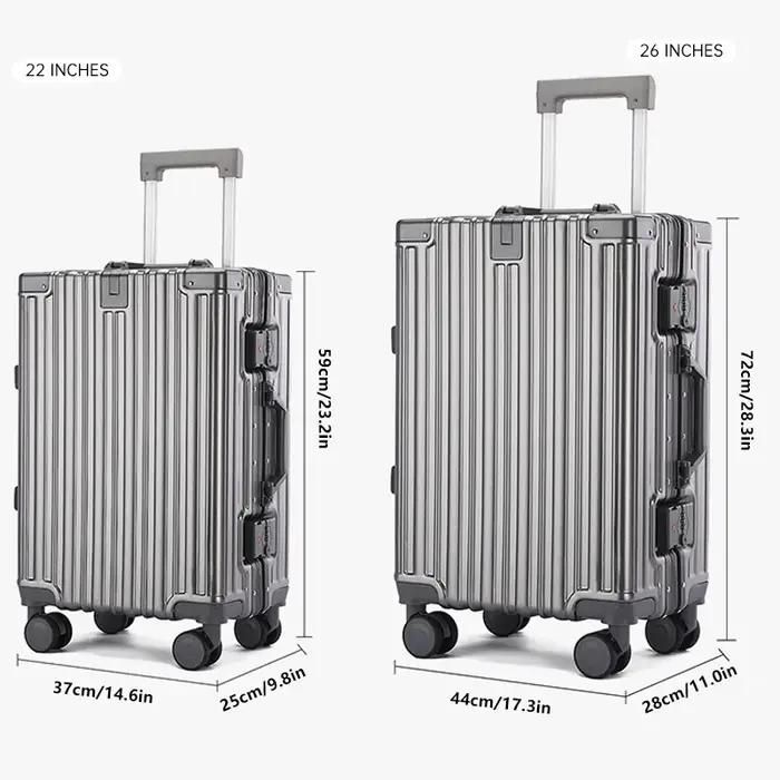 Valise d'Étudiant à Cadre en Aluminium Valise Trolley de Grande Capacité, Nouvelle Boîte à Mot de Pa