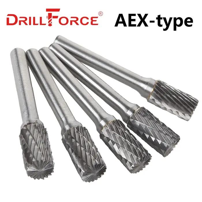 Drillforce – fraise rotative en carbure de tungstène de Type AEX, outil abrasif, foret, fraisage, mé