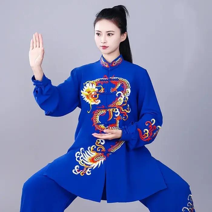 SETA chinois traditionnel Tai Chi Wushu Kungfu costume Dragon brodé Arts martiaux Wing Chun formatio