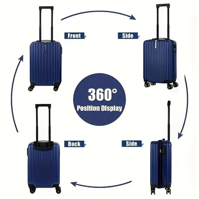 Ensemble de bagages 2 pièces comprenant un sac de voyage cabine, une valise de 20 pouces et un sac à